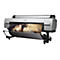 Großformatdrucker Epson SureColor SC-P20000 auf Ständer, druckt Foto einer Frau mit glitzerndem Kleid.