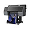 Epson SureColor P7500 Großformatdrucker auf einem Standfuß, der ein Foto einer Frau in einem blauen Kleid druckt.
