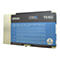 Eine blaue Epson T6162 Cyan-Tintenpatrone. Aufschrift: Cyan Ink Cartridge, Standard Capacity.