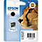 Schwarze Epson Tintenpatrone mit Cheeta-Gesicht. Die Patrone trägt die Bezeichnung T0711.