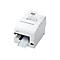Weißer Bondrucker mit Beleg und Scheck. Druckerlogo: Epson.