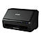Schwarzer Flachbettscanner von Epson mit blauem Wifi-Symbol und Power-Knopf.
