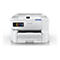 Weißer Drucker, Ansicht von vorne. Epson-Logo und 'WorkForce Pro' auf dem Gerät.
