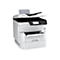 Weißer Epson Multifunktionsdrucker mit Touchscreen-Display und Papierfächern vor weißem Hintergrund.