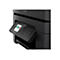 Schwarzer Epson-Multifunktionsdrucker, Detailaufnahme des Bedienfelds mit Farbdisplay und Tasten.