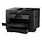 Schwarzer Epson-Multifunktionsdrucker mit geÃ¶ffneten PapierfÃ¤chern und Bedienfeld. Der Schriftzug EPSON ist deutlich sichtbar.