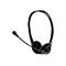 Schwarzes On-Ear-Headset von equip mit Mikrofonbügel auf weißem Hintergrund.