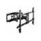 Schwarze TV-Wandhalterung, vollständig ausgeklappt, auf weißem Hintergrund.