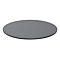 Graue, runde Platte, leicht schattiert, liegt auf weißem Hintergrund.