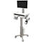 Ergotron CareFit Slim 2.0 computer trolley, met lade, voor monitoren tot 27', in hoogte verstelbaar, wit/warm grijs