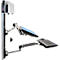 Ergotron LX 45-247-026 zit-sta werkplek, wandmontage, voor 1 beeldscherm tot 32', met toetsenbordlade &amp; medium CPU-houder, in hoogte verstelbaar, kantelbaar, zwenkbaar &amp; kantelbaar, aluminium