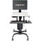 Ergotron WorkFit-C 24-216-085 zit-sta werkplek, monitor tot 30', tot 12,7 kg, in hoogte verstelbaar, toetsenbord- en muislade, VESA, zwart-grijs