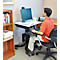 Ergotron WorkFit-C 24-216-085 zit-sta werkplek, monitor tot 30', tot 12,7 kg, in hoogte verstelbaar, toetsenbord- en muislade, VESA, zwart-grijs