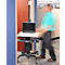 Ergotron WorkFit-C 24-216-085 zit-sta werkplek, monitor tot 30', tot 12,7 kg, in hoogte verstelbaar, toetsenbord- en muislade, VESA, zwart-grijs