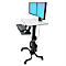 ergotron® WorkFit-C Dual zit-sta werkplek, werkblad, in hoogte verstelbare duo monitor arm &amp; toetsenbord lade, kabelmanagement, zwart-grijs