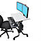 ergotron® WorkFit-C Dual zit-sta werkplek, werkblad, in hoogte verstelbare duo monitor arm &amp; toetsenbord lade, kabelmanagement, zwart-grijs
