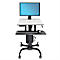 ergotron® WorkFit-C Single HD Steh-Sitz-Arbeitsplatz, Arbeitsfläche, höhenverstellbarer Monitorarm & Tastaturablage, Kabelmanagement, schwarz-grau