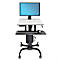 ergotron® WorkFit-C Single HD zit-sta werkplek, werkblad, in hoogte verstelbare monitorarm &amp; toetsenbordblad, kabelmanagement, zwart-grijs