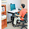 ergotron® WorkFit-C Single HD zit-sta werkplek, werkblad, in hoogte verstelbare monitorarm &amp; toetsenbordblad, kabelmanagement, zwart-grijs