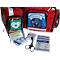 Erste-Hilfe-Wandtasche MedX5, geeignet für einen Defibrillator und Erste-Hilfe-Materialien, 8 Staufächer, B 400 x T 250 x H 350 mm, rot