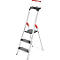 Escabeau Hailo L100, EN 131, avec plateau multifonction et barre de maintien, jusqu'à 150 kg, 3 marches
