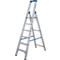 Escabeau STABILO KRAUSE 6nombre de marches R13, perforation autonettoyante, plate-forme R13, porte-outils avec crochet pour seau, aluminium