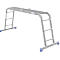Escalera articulada de aluminio Krause, 4 x 3 peldaños (P 300 mm), sistema SpeedMatic, 2 travesaños