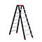 Escalera de doble acceso Professional Topline, aluminio, 2 x 8 escalones, negro