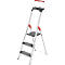 Escalera de mano Hailo L100 TopLine, EN 131, con bandeja multifunción y barra de agarre, hasta 150 kg, 3 peldaños