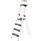Escalera de mano Hailo L100 TopLine, EN 131, con bandeja multifunción y barra de agarre, hasta 150 kg, 4 peldaños