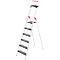 Escalera de mano Hailo L100 TopLine, EN 131, con bandeja multifunción y barra de agarre, hasta 150 kg, 6 peldaños