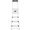 Escalera de mano Hailo L80 ComfortLine, EN 131, con bandeja multifunción y peldaños XXL, hasta 150 kg, 4 peldaños