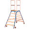 Escalera de plataforma, rodante, bilateral, escalones de haya, tam. 6, 56 kg