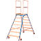 Escalera de plataforma, rodante, bilateral, escalones de haya, tam. 7, 62 kg
