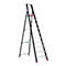 Escalera de tijera Professional Topline, unilateral, aluminio, 10 escalones, negro