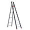 Escalera de tijera Professional Topline, unilateral, aluminio, 12 escalones, negro