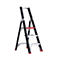 Escalera de tijera Professional Topline, unilateral, aluminio, 3 escalones, negro