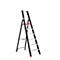 Escalera de tijera Professional Topline, unilateral, aluminio, 6 escalones, negro