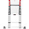 Escalera telescópica Hailo T80 FlexLine, EN 131-6, regulable en altura, desbloqueo con una mano, travesaño, hasta 150 kg, 11 peldaños