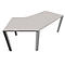 Escritorio 135° SOLUS PLAY, 4 patas, forma libre, extensión derecha, An 2165 x P 800 x Al 720 - 820 mm, gris cerámica
