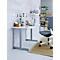 Escritorio Home Office Start Off, rectangular, pie en T, ancho 1300 x fondo 650 x alto 735 mm, aluminio blanco/blanco 