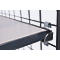ESD draadgaas legbordwagen, staal/spaanplaat, grafietgrijs/lichtgrijs, 5 etages, 1245 x 785 mm, 3 wanden en dak, EasySTOP, tot 500 kg