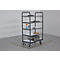 ESD Etagewagen, staal/spaanplaat, grafietgrijs/lichtgrijs, 5 etages, 1200 x 800 mm, EasySTOP, tot 250 kg