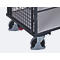 ESD-kastwagen, staal/spaanplaat, grafietgrijs/lichtgrijs, 5 etages, 1245 x 785 mm, dak en dubbele vleugeldeur, afsluitbaar, EasySTOP, tot 500 kg