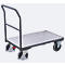 ESD Schiebebügelwagen, Stahl/Spanplatte, Graphitgrau/Lichtgrau, L 1230 x B 800 mm, mit Querstrebe, TPE-Rollen mit EasySTOP, bis 500 kg