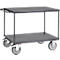 ESD-Tischwagen Fetra 9400B, bis 500 kg, 2 Etagen mit Plattformen, Ladefläche L 850 x B 500 mm, TPE-Bereifung, Schiebegriff, Stahl, schiefergrau