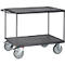 ESD-Tischwagen Fetra 9402W, bis 600 kg, 2 Etagen mit Wannen, Ladefläche L 1000 x B 700 mm, TPE-Bereifung, Schiebegriff, Stahl, schiefergrau