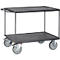ESD-Tischwagen Fetra 9403W, bis 600 kg, 2 Etagen mit Wannen, Ladefläche L 1200 x B 800 mm, TPE-Bereifung, Schiebegriff, Stahl, schiefergrau