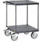 ESD-Tischwagen Fetra 9496B, bis 500 kg, 2 Etagen mit Plattformen, Ladefläche L 600 x B 600 mm, TPE-Bereifung, Schiebegriff, Stahl, schiefergrau