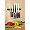 ESMEYER Aurea 5-teiliges Messerset: Chef/Brot/Fleisch 30 cm, Universal 19 cm, Gemüse 15 cm – Spezialstahl, Hängeleiste